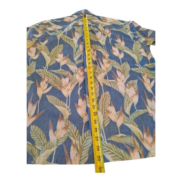 Hawaiian Shirt by Cooke Street Honolulu 100% Cotton men's Large Blue Tropical - Picture 8 of 8